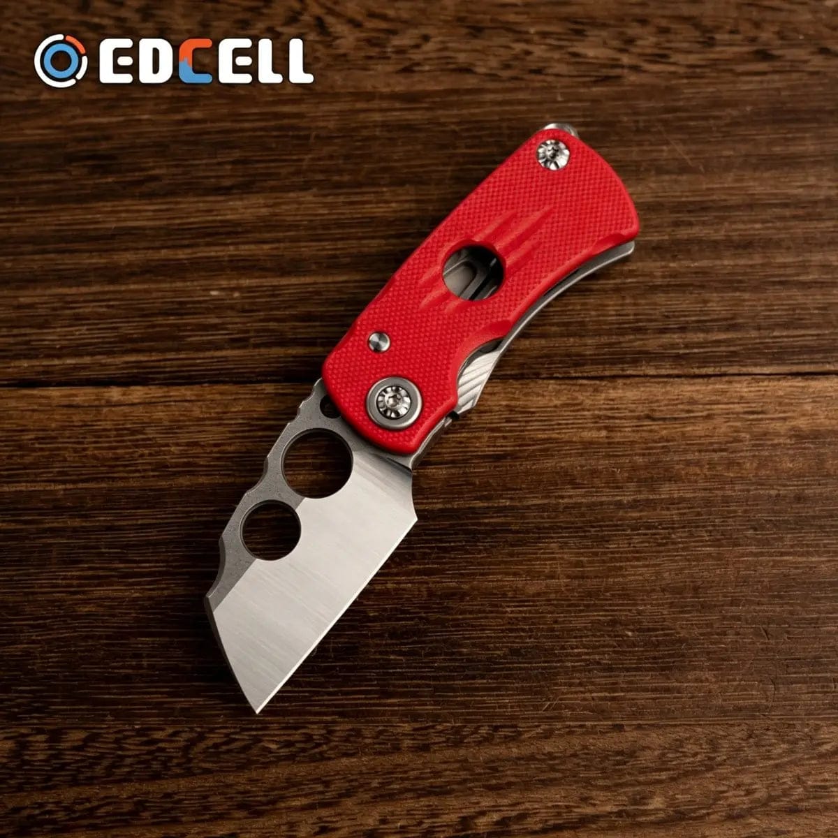 EDCELL Dire Claw Folding Pocket Knife Titanium/Red G10-Horn Tip