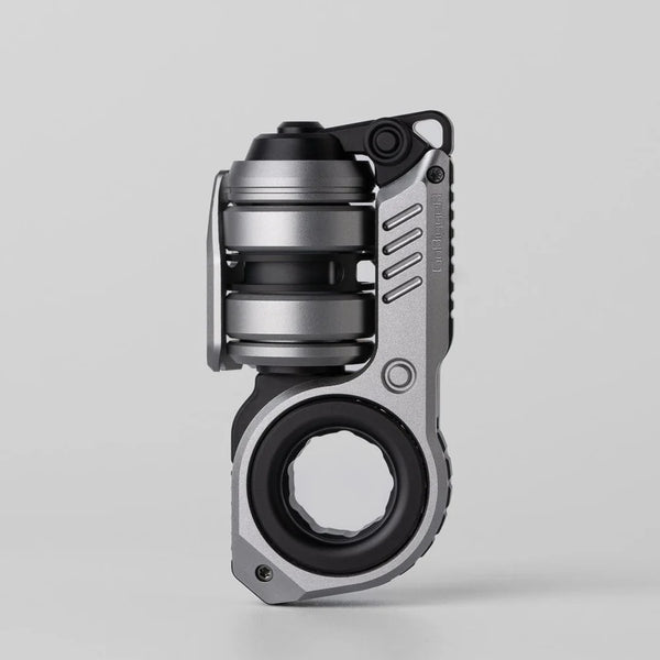 Machined desktop object arranged as a quiet desk mechanism