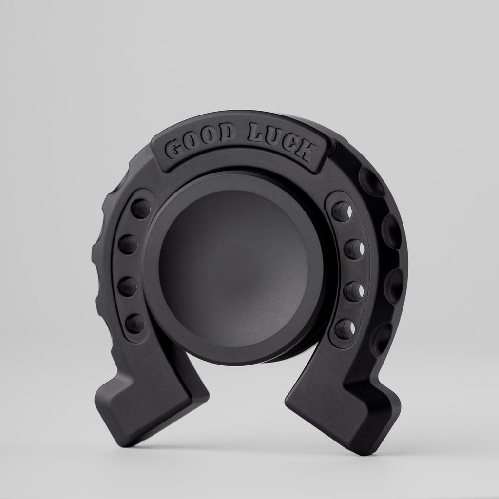 SAO EDC Lucky Horseshoe Spinner Blasted Zirconium