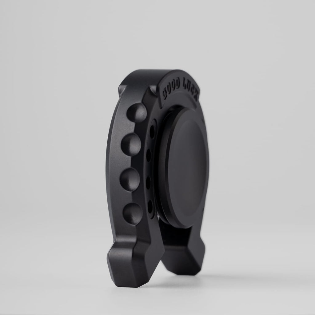SAO EDC Lucky Horseshoe Spinner Blasted Zirconium